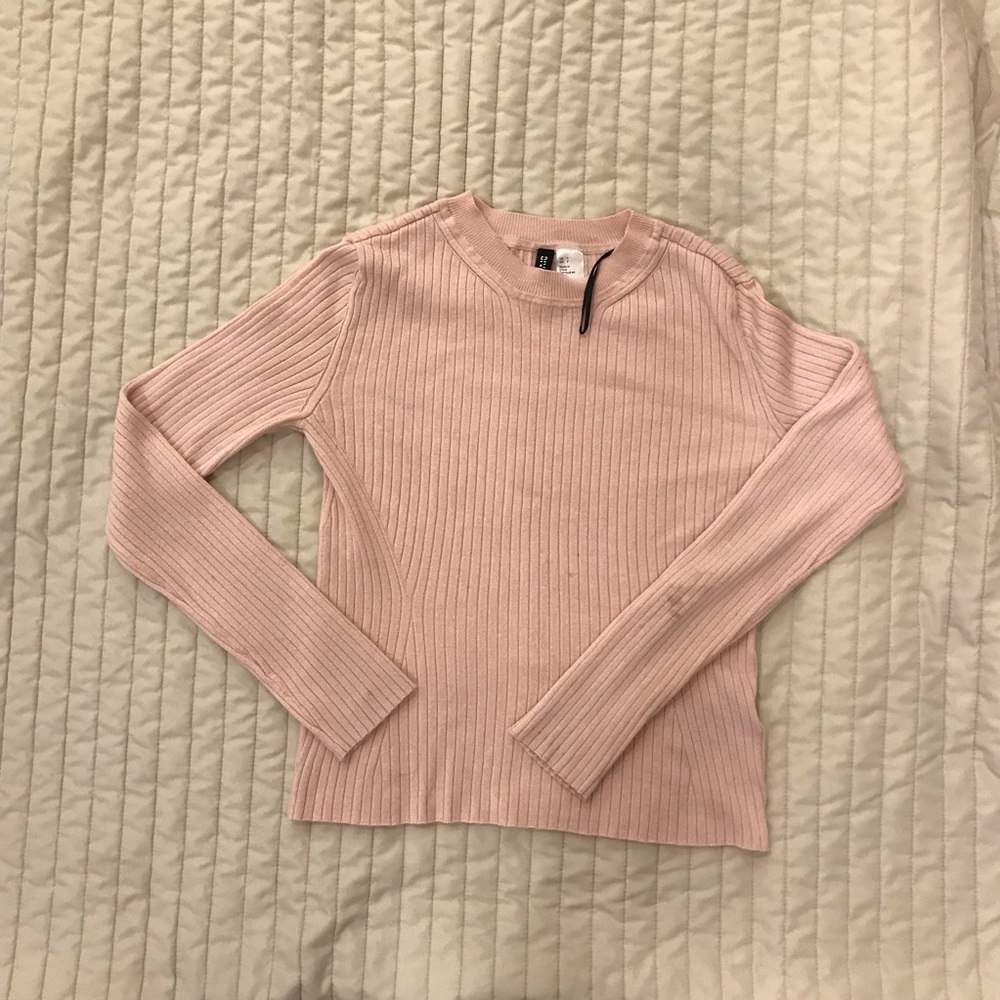 Divided (H&M) blush ribbed crew neck sweater - Picture 6 of 9